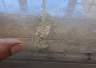 Quartzite sink edge damage before repair
