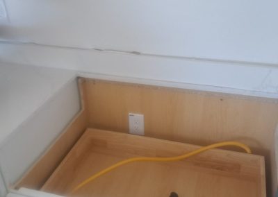 Sink cutout area after installation and finishing work